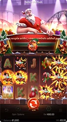 Santa’s Gift Rush · Membaca pita teks pengumuman di bawah Sinterklas untuk memahami status rel saat ini.